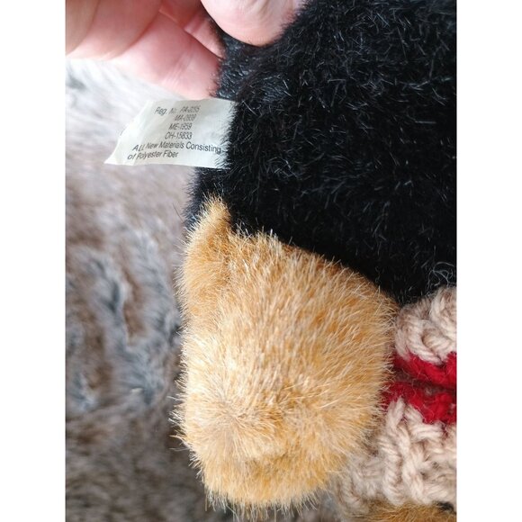 Vintage 1997 Cardinal Labs Plush Dog Wearing Red & Blue Knit Sweater With Flag D - Picture 6 of 6